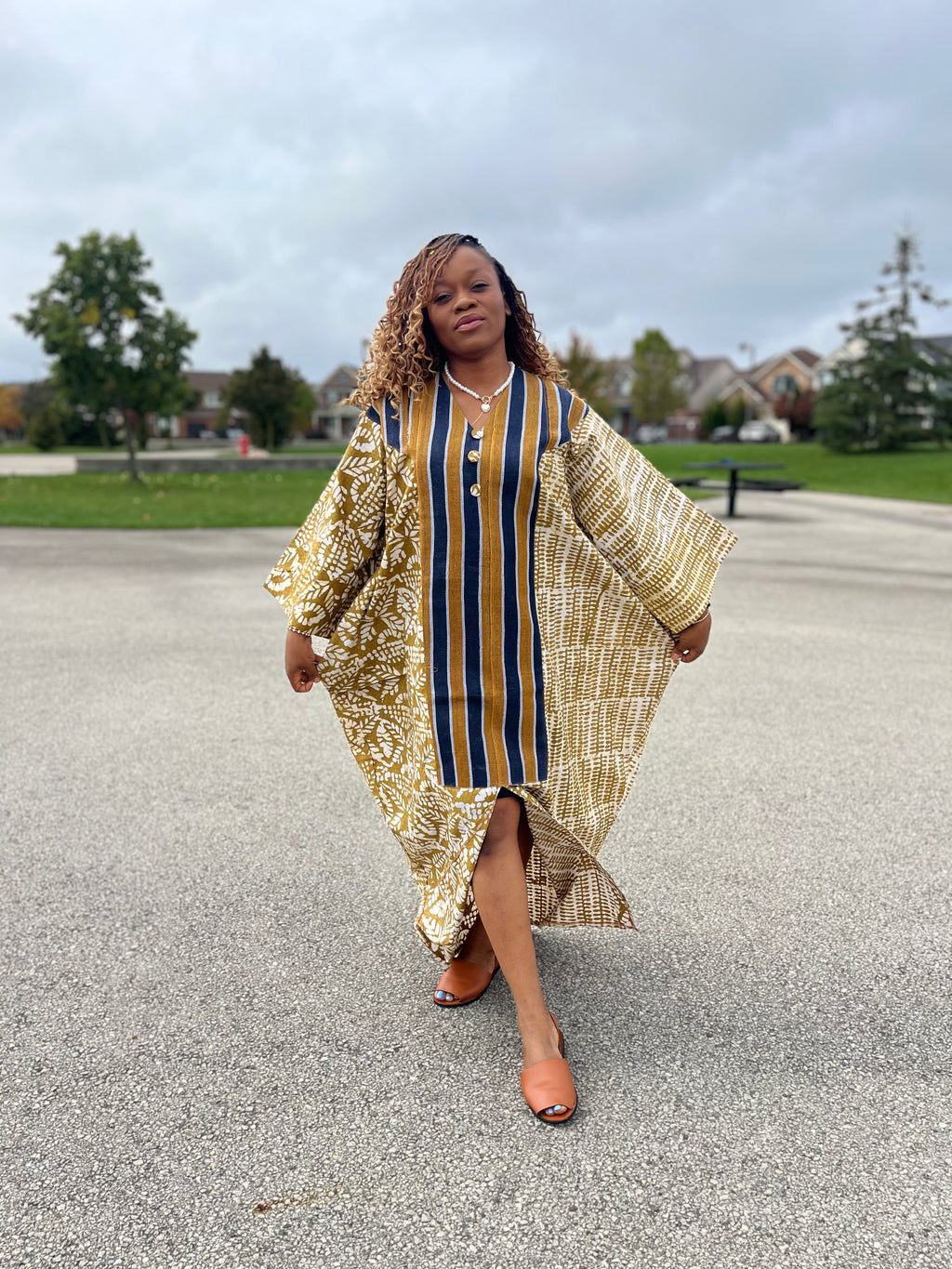 Tomisin Bubu Gown - Adire and Aso-oke